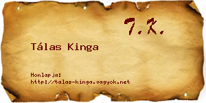 Tálas Kinga névjegykártya