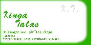 kinga talas business card